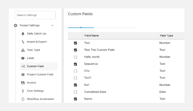 Accessing custom field settings