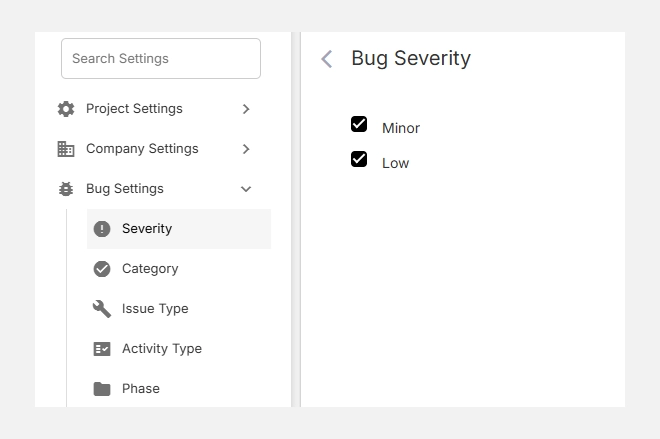 Accessing bug severity