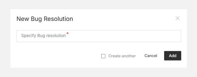 Adding a new bug resolution