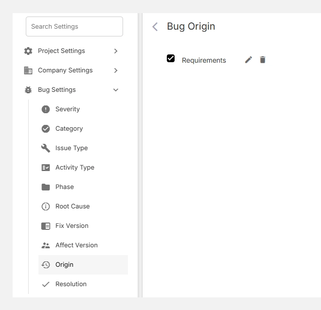Editing or deleting origins