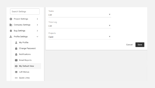 How to set your default views