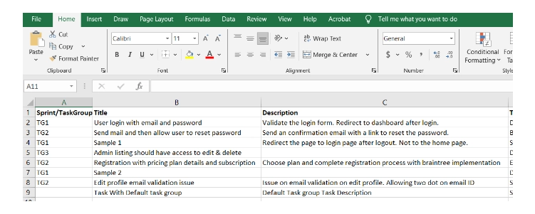 Upload project document