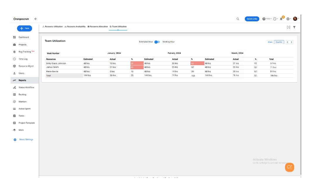Team Utilization Report Enhancement