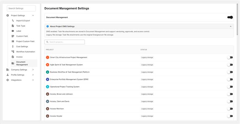 Orangescrum Document Management System