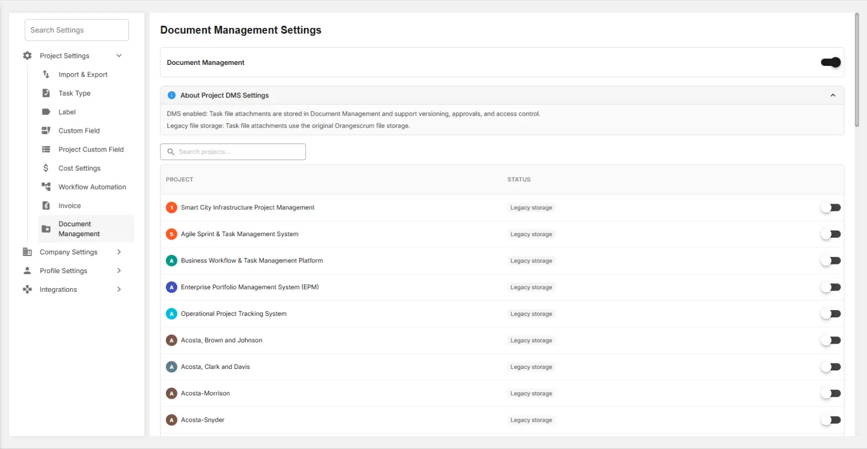 Orangescrum Document Management System