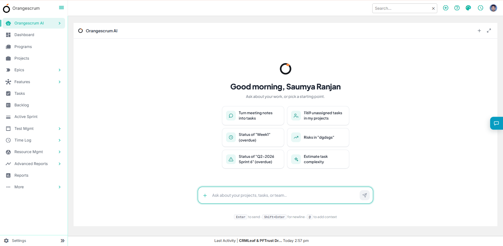 AI-Powered Answers in Orangescrum